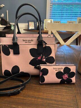 Kate Spade Cameron Grand Flora Medium Handbag and Matching Wallet